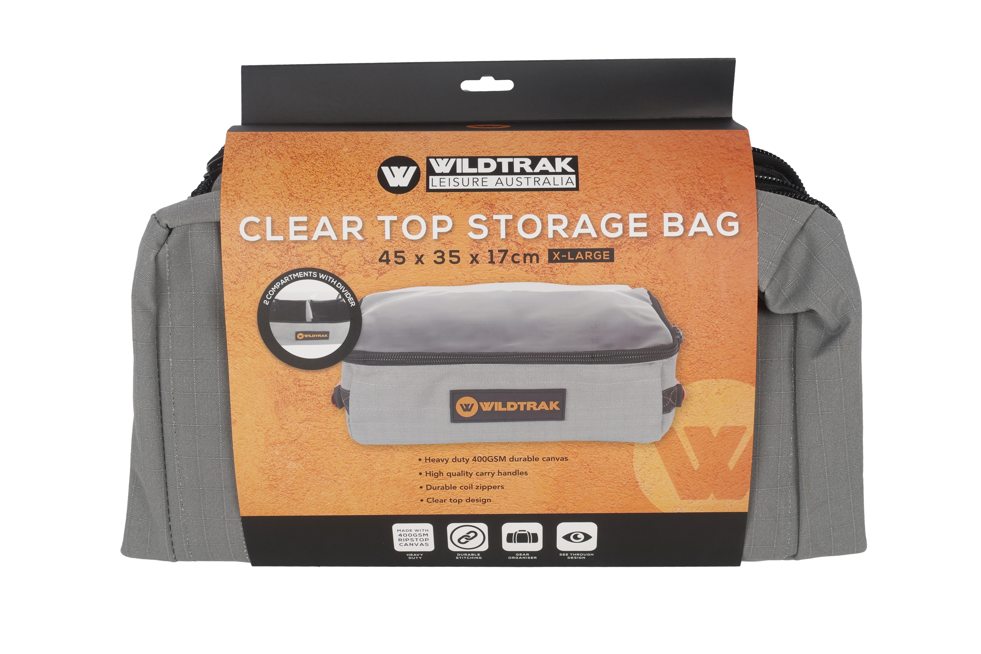 Extra Large Clear Top Storage Bag for Camping and 4WD Off-Roading - Heavy-Duty 400gsm Ripstop Canvas