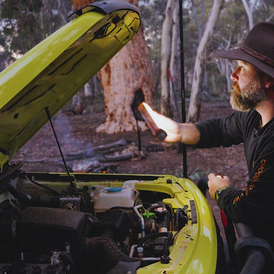 LED light bar mounted on a vehicle for off-road adventures