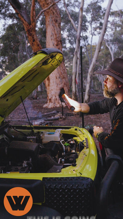 LED light bar mounted on a vehicle for off-road adventures