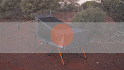 Wildtrak™ Easy Up Single Stretcher Tent, Powder Coated Steel Frame, Ultra-fine Mesh, Internal pockets, Ripstop Waterproof Fly, Heavy Duty Carry Bag with Handles (200x80x145cm)