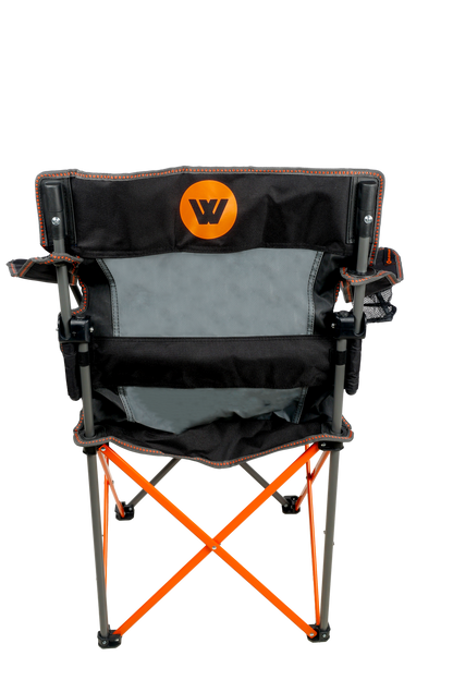 WILDTRAK™ Karridale Foldable Camp Chair, High-Tensile Steel Frame, Drink Holder, Weight Rated 135kg, Carry Bag with Shoulder Strap