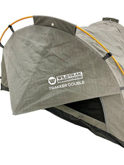 Wildtrak™ Double Trakker Easy Setup Swag 420gsm Heavy Duty Ripstop Canvas, Ultra Fine Mesh, Aluminium Poles, High Density Foam Mattress, Weatherproof, Durable, Carry Bag with Handles 145x210cm